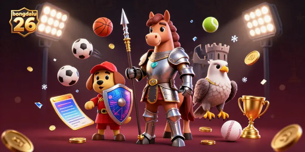 Experience thrilling sports betting with bongdalu 26 in this dynamic 3D illustration.