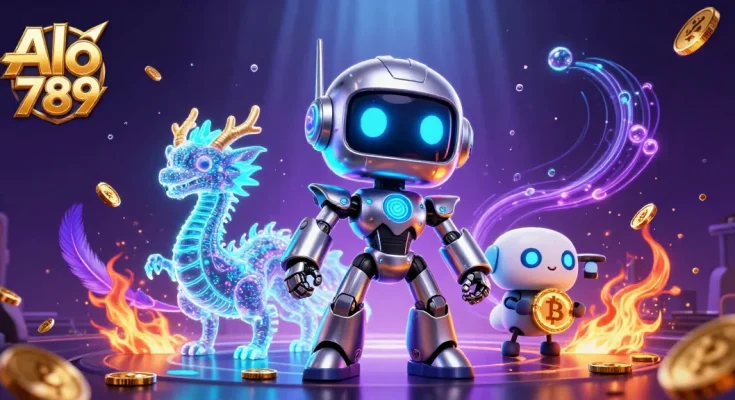 Alo 789 brings adrenaline to cockfighting with lively 3D characters showcasing a thrilling arena filled with golden coins and fire.